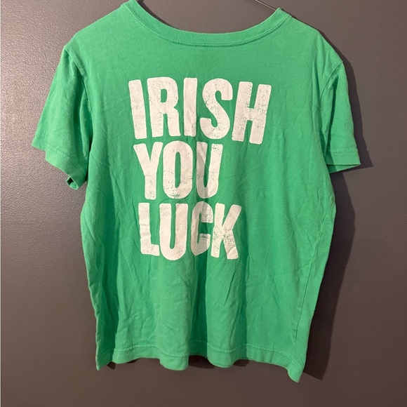 Green Kids T-Shirt with 'Irish You Luck' Print, Crazy 8, size 10/12 - Picture 1 of 4